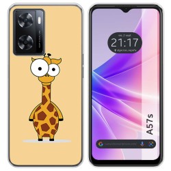 Funda Silicona para Oppo A57s diseño Jirafa Dibujos