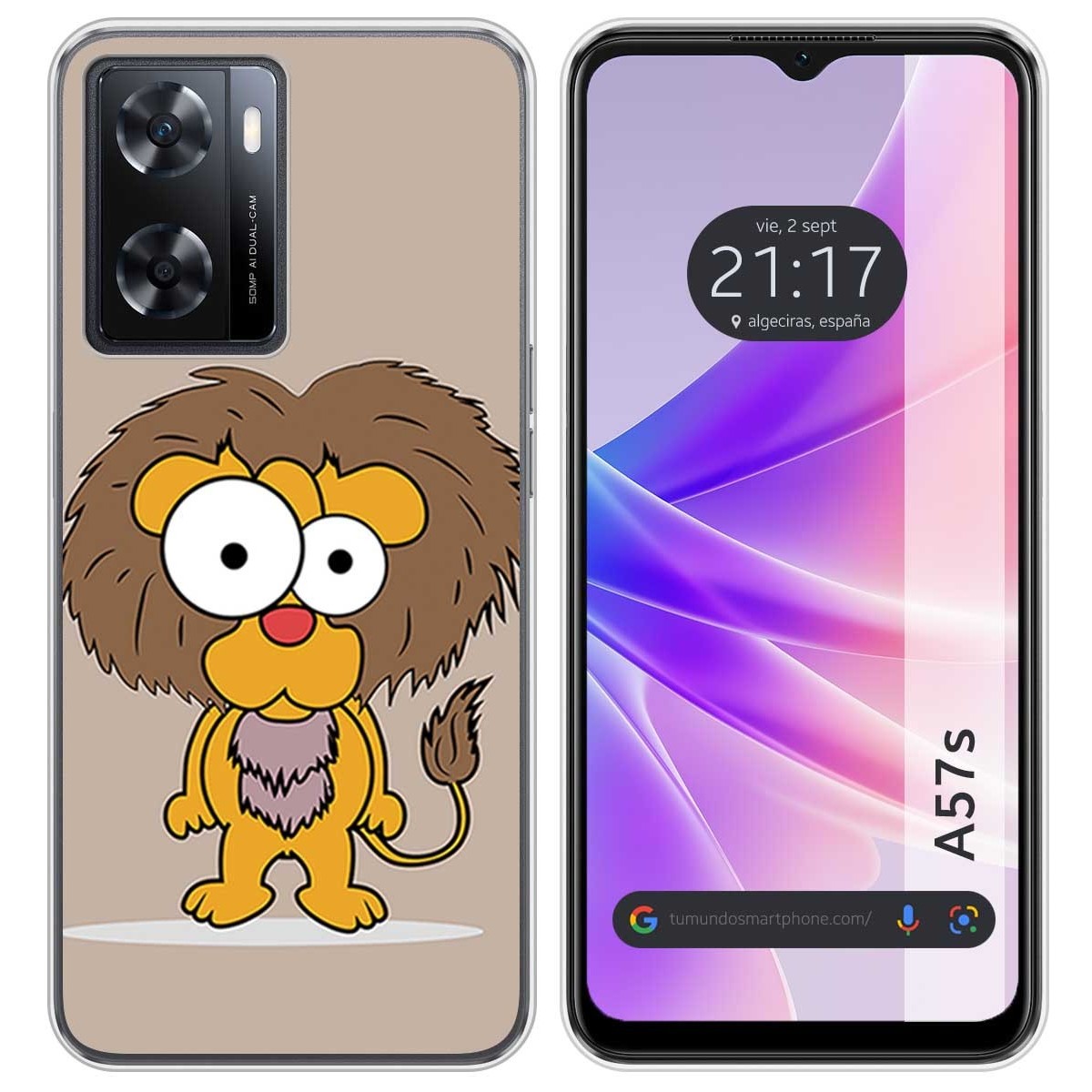 Funda Silicona para Oppo A57s diseño Leon Dibujos