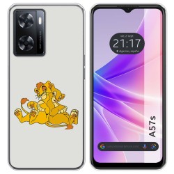 Funda Silicona para Oppo A57s diseño Leones Dibujos