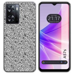 Funda Silicona para Oppo A57s diseño Letras Dibujos