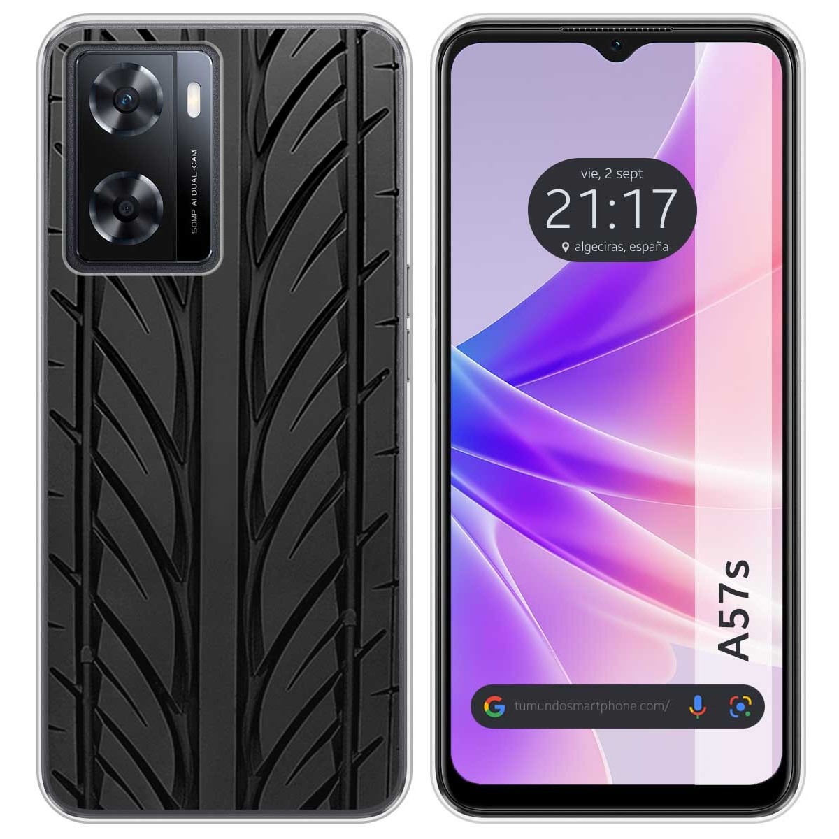 Funda Silicona para Oppo A57s diseño Neumatico Dibujos