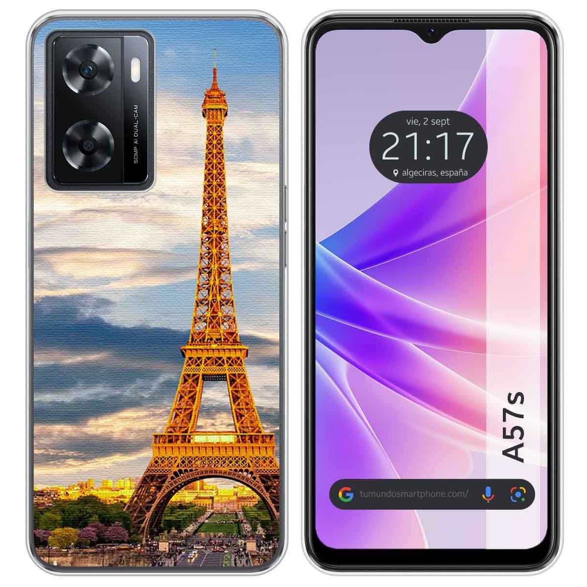 Funda Silicona para Oppo A57s diseño Paris Dibujos