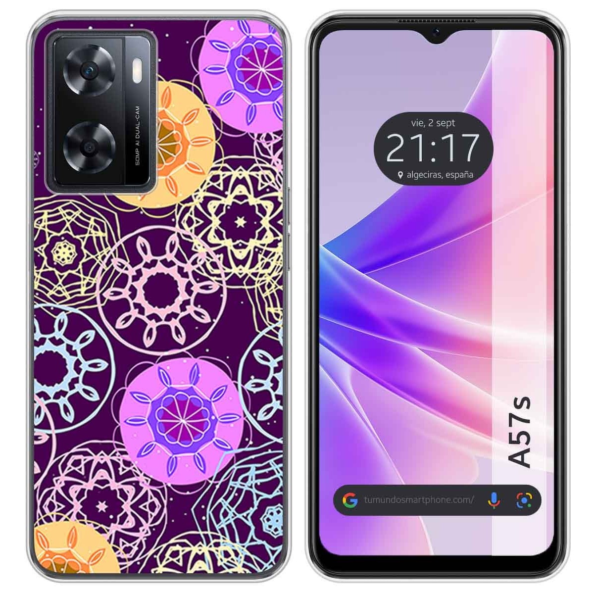 Funda Silicona para Oppo A57s diseño Radial Dibujos
