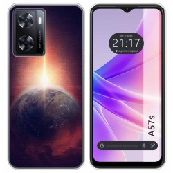 Funda Silicona para Oppo A57s diseño Tierra Dibujos