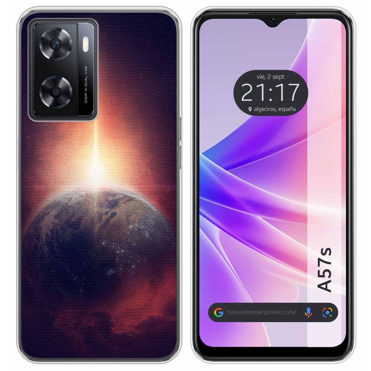 Funda Silicona para Oppo A57s diseño Tierra Dibujos