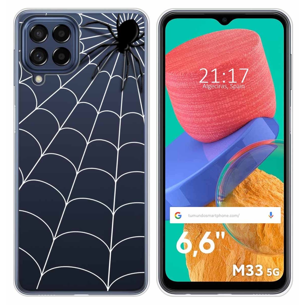 Funda Silicona Transparente para Samsung Galaxy M33 5G diseño Araña Dibujos