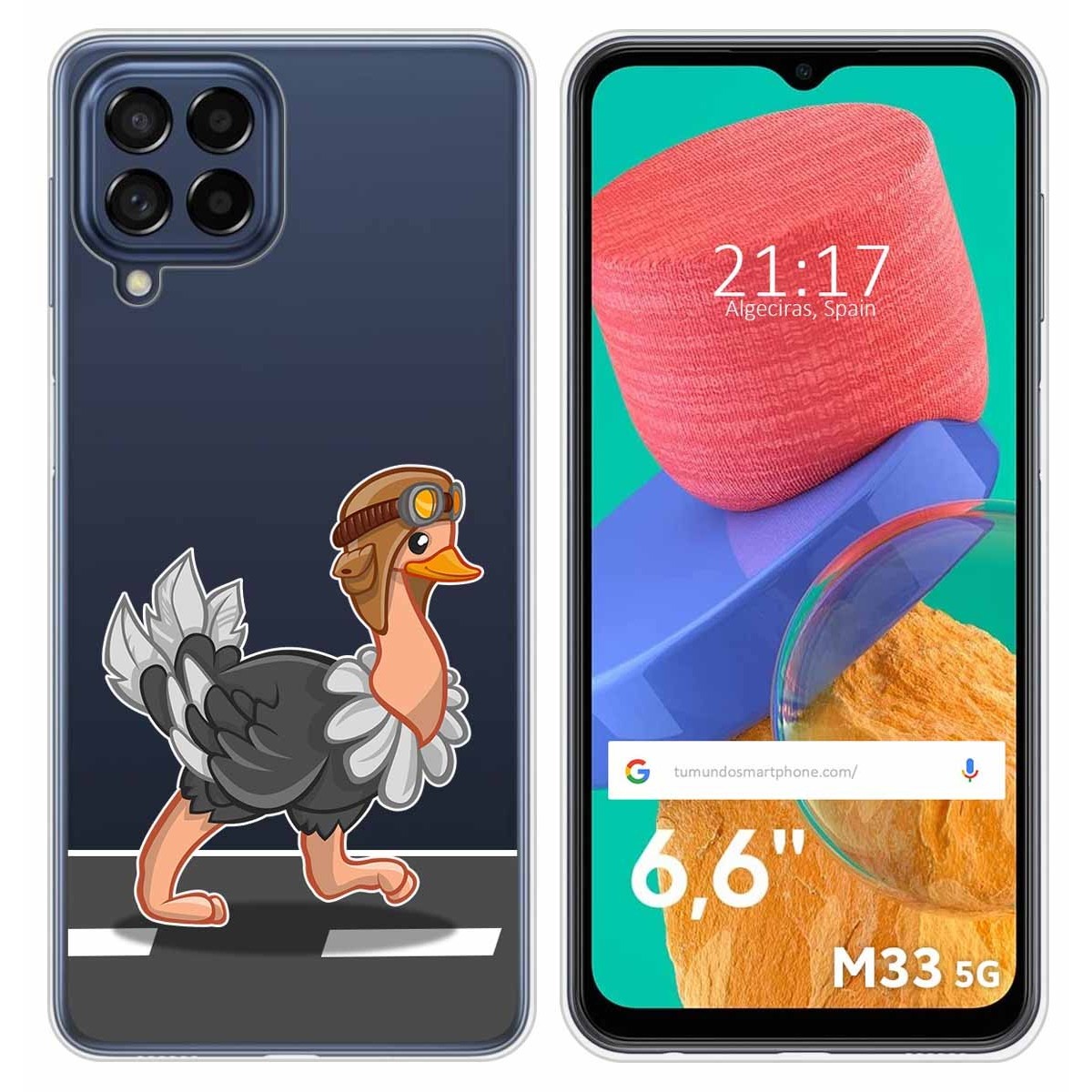 Funda Silicona Transparente para Samsung Galaxy M33 5G diseño Avestruz Dibujos