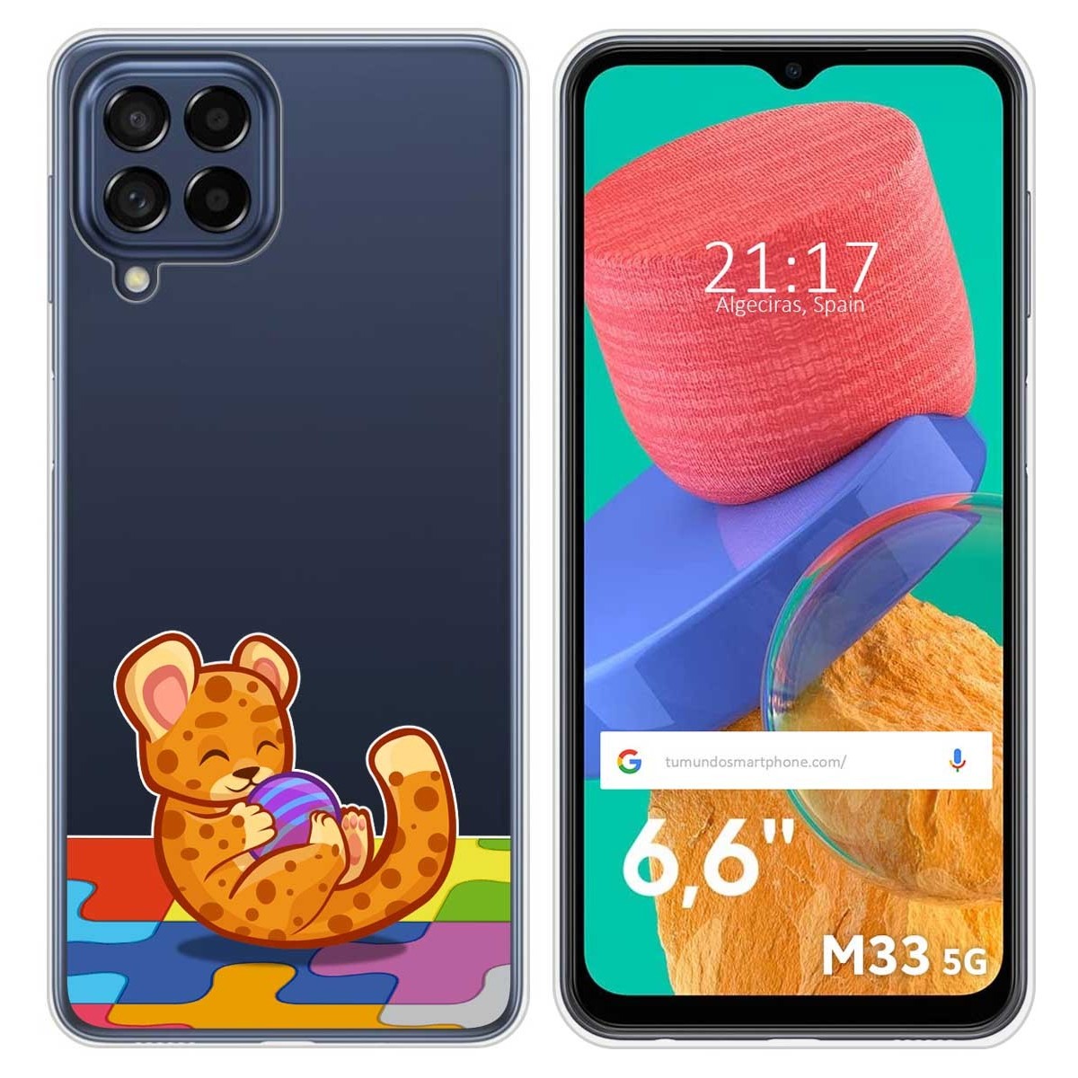 Funda Silicona Transparente para Samsung Galaxy M33 5G diseño Leopardo Dibujos