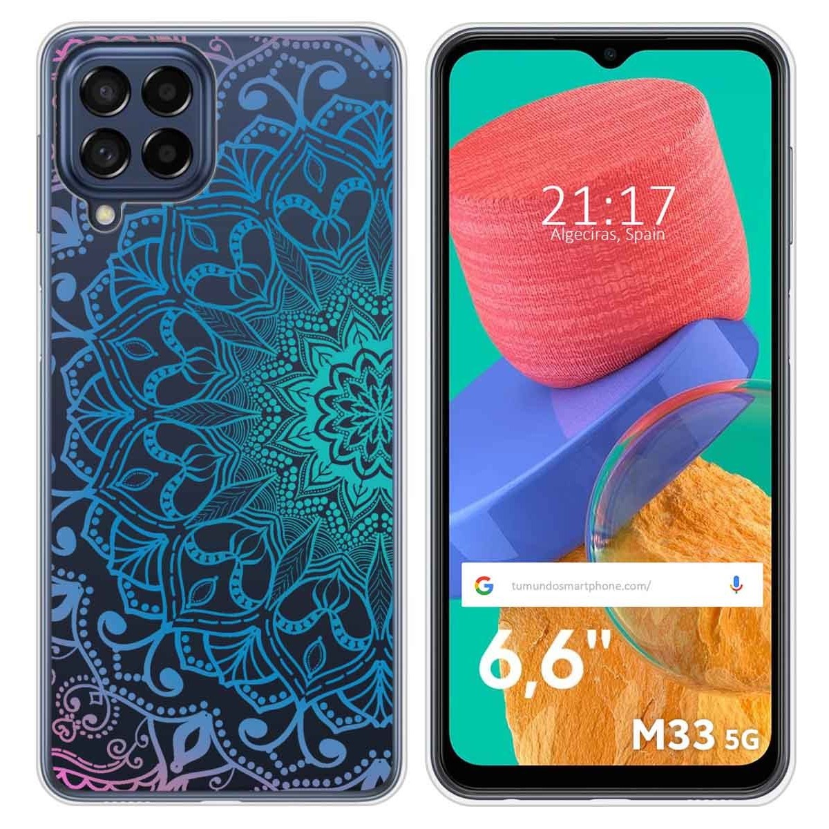 Funda Silicona Transparente para Samsung Galaxy M33 5G diseño Mandala Dibujos