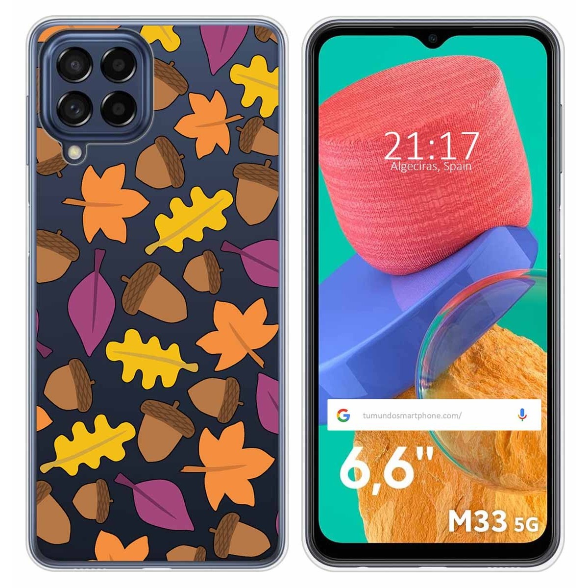 Funda Silicona Transparente para Samsung Galaxy M33 5G diseño Otoño Dibujos