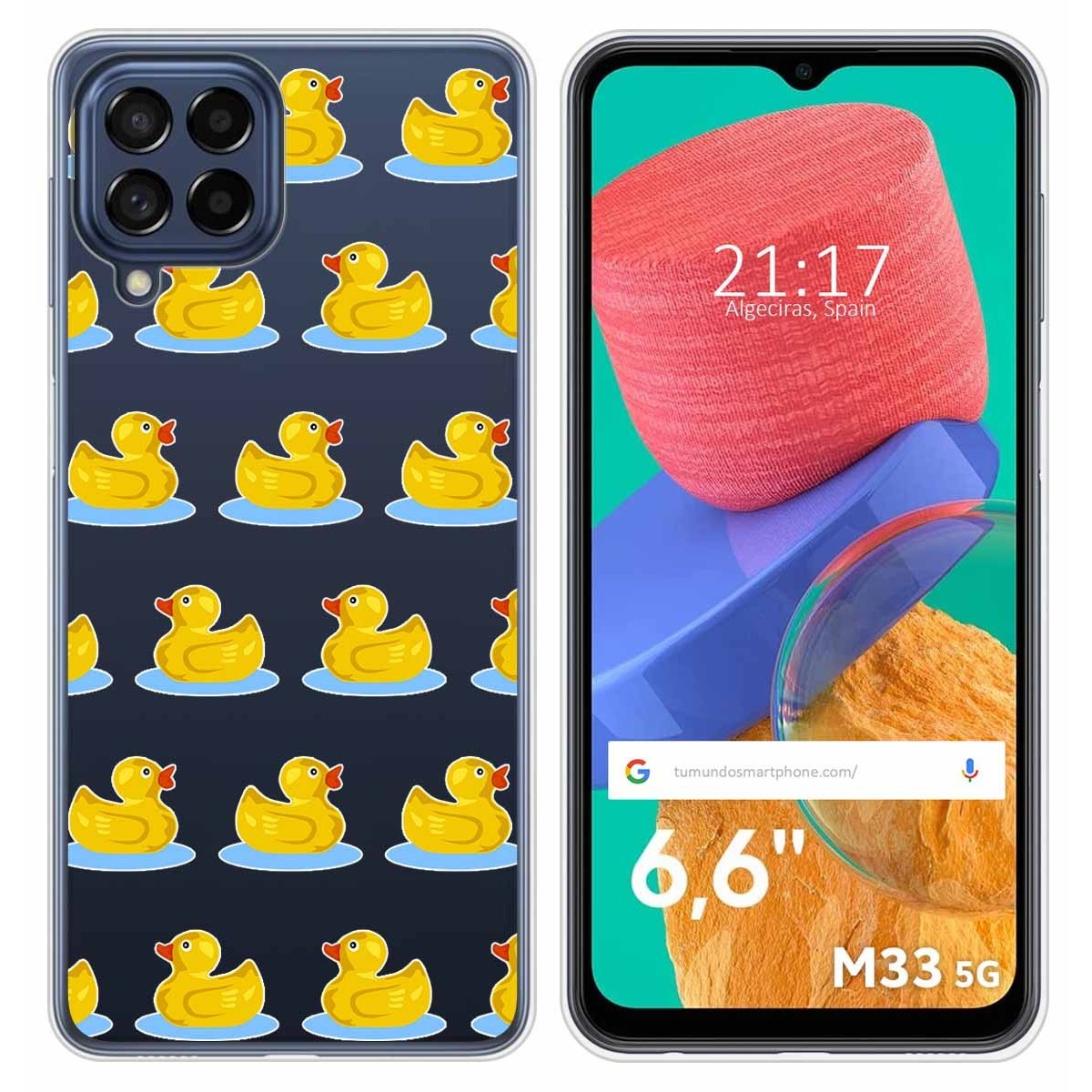 Funda Silicona Transparente para Samsung Galaxy M33 5G diseño Pato Dibujos