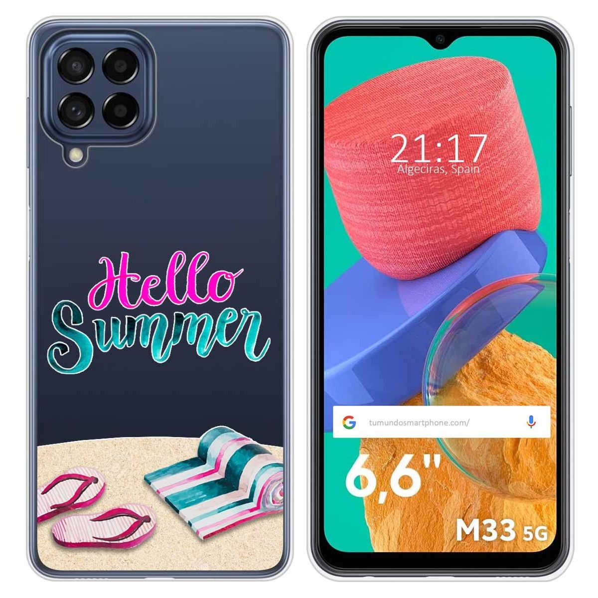 Funda Silicona Transparente para Samsung Galaxy M33 5G diseño Summer Dibujos