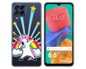 Funda Silicona Transparente para Samsung Galaxy M33 5G diseño Unicornio Dibujos