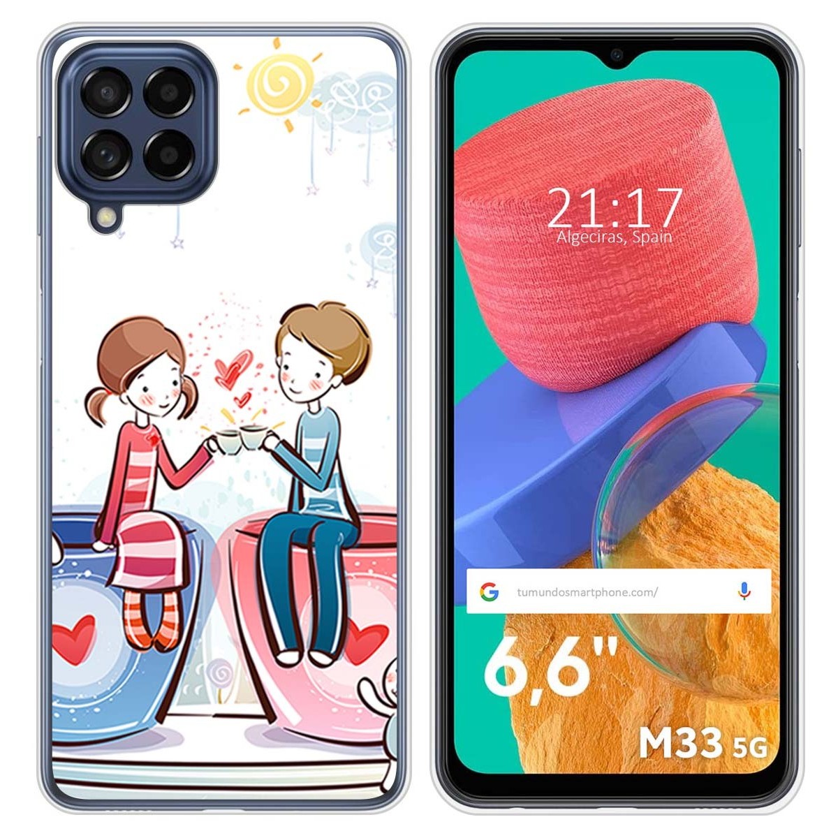 Funda Silicona para Samsung Galaxy M33 5G diseño Café Dibujos
