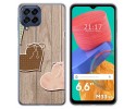 Funda Silicona para Samsung Galaxy M33 5G diseño Corazones Madera Dibujos