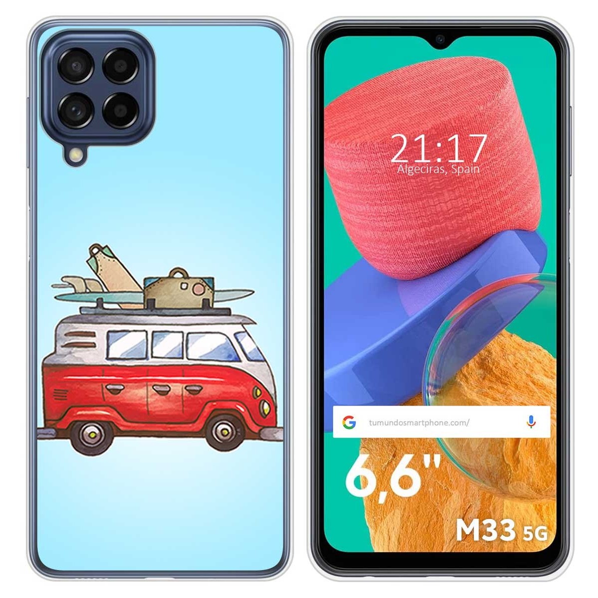 Funda Silicona para Samsung Galaxy M33 5G diseño Furgoneta Dibujos