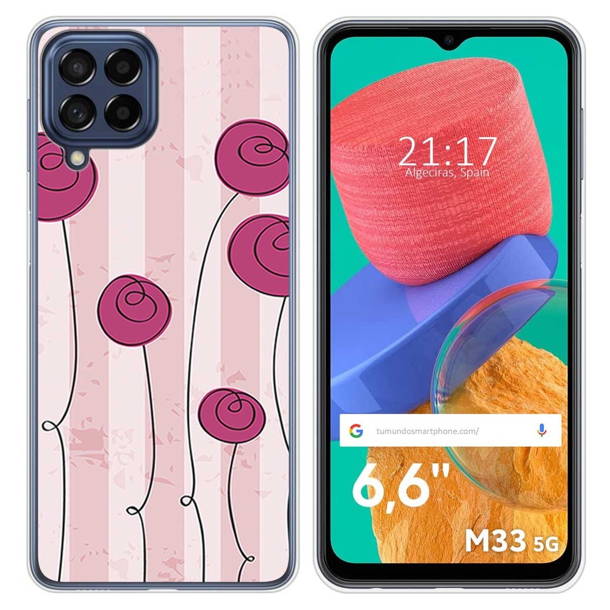 Funda Silicona para Samsung Galaxy M33 5G diseño Flores Vintage Dibujos