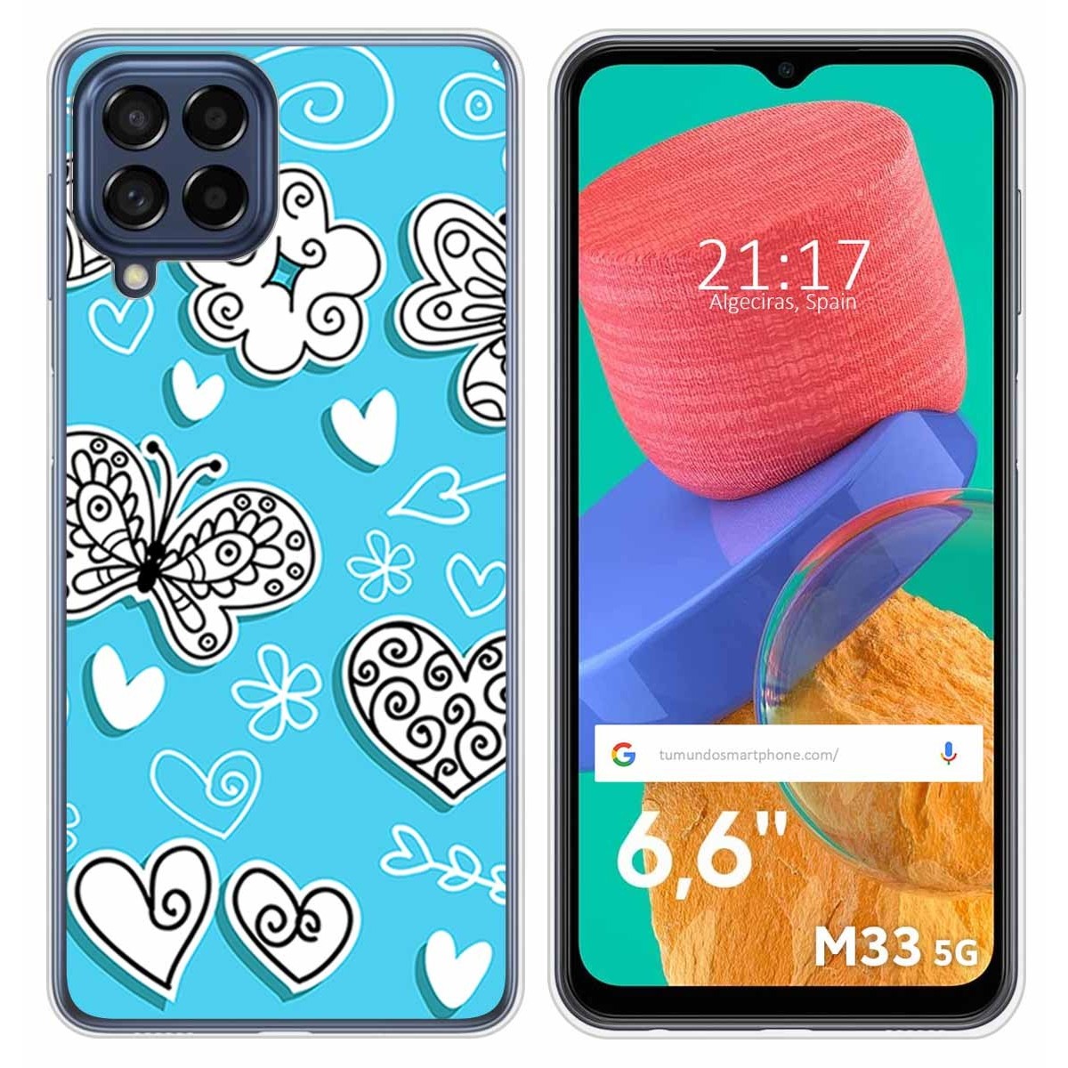 Funda Silicona para Samsung Galaxy M33 5G diseño Mariposas Dibujos