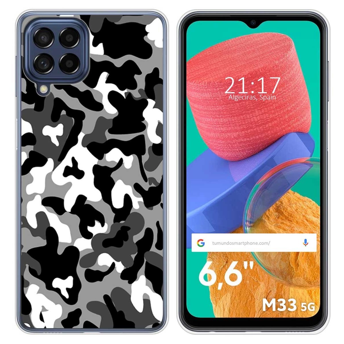 Funda Silicona para Samsung Galaxy M33 5G diseño Snow Camuflaje Dibujos