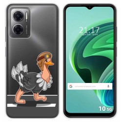 Funda Silicona Transparente para Xiaomi Redmi 10 5G diseño Avestruz Dibujos