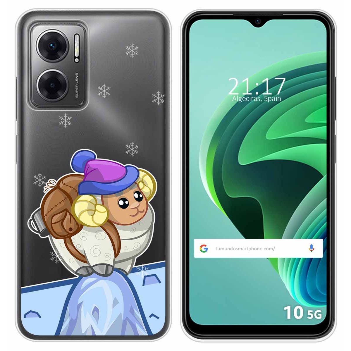 Funda Silicona Transparente para Xiaomi Redmi 10 5G diseño Cabra Dibujos