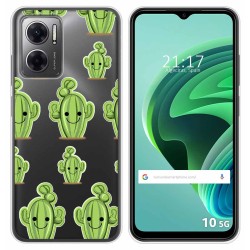 Funda Silicona Transparente para Xiaomi Redmi 10 5G diseño Cactus Dibujos