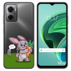 Funda Silicona Transparente para Xiaomi Redmi 10 5G diseño Conejo Dibujos