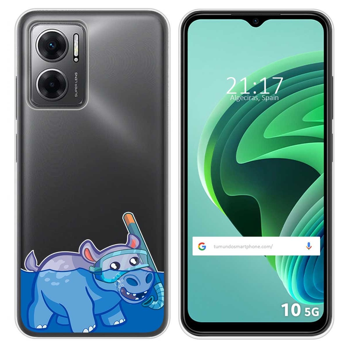 Funda Silicona Transparente para Xiaomi Redmi 10 5G diseño Hipo Dibujos