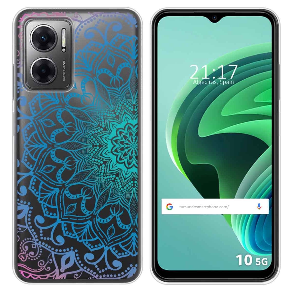 Funda Silicona Transparente para Xiaomi Redmi 10 5G diseño Mandala Dibujos