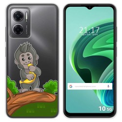 Funda Silicona Transparente para Xiaomi Redmi 10 5G diseño Mono Dibujos