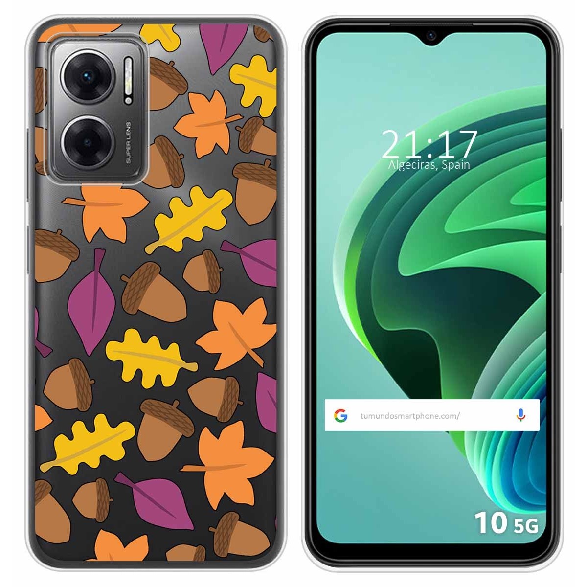 Funda Silicona Transparente para Xiaomi Redmi 10 5G diseño Otoño Dibujos