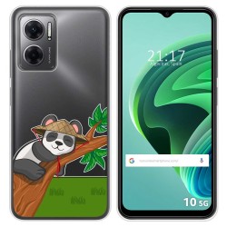Funda Silicona Transparente para Xiaomi Redmi 10 5G diseño Panda Dibujos
