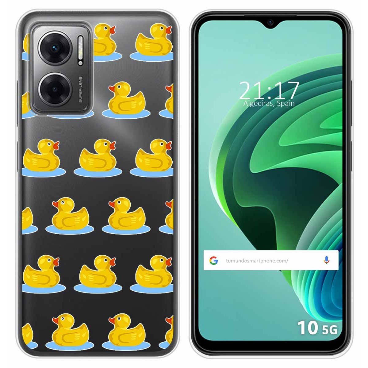 Funda Silicona Transparente para Xiaomi Redmi 10 5G diseño Pato Dibujos