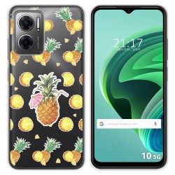 Funda Silicona Transparente para Xiaomi Redmi 10 5G diseño Piña Dibujos