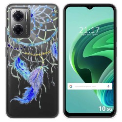 Funda Silicona Transparente para Xiaomi Redmi 10 5G diseño Plumas Dibujos