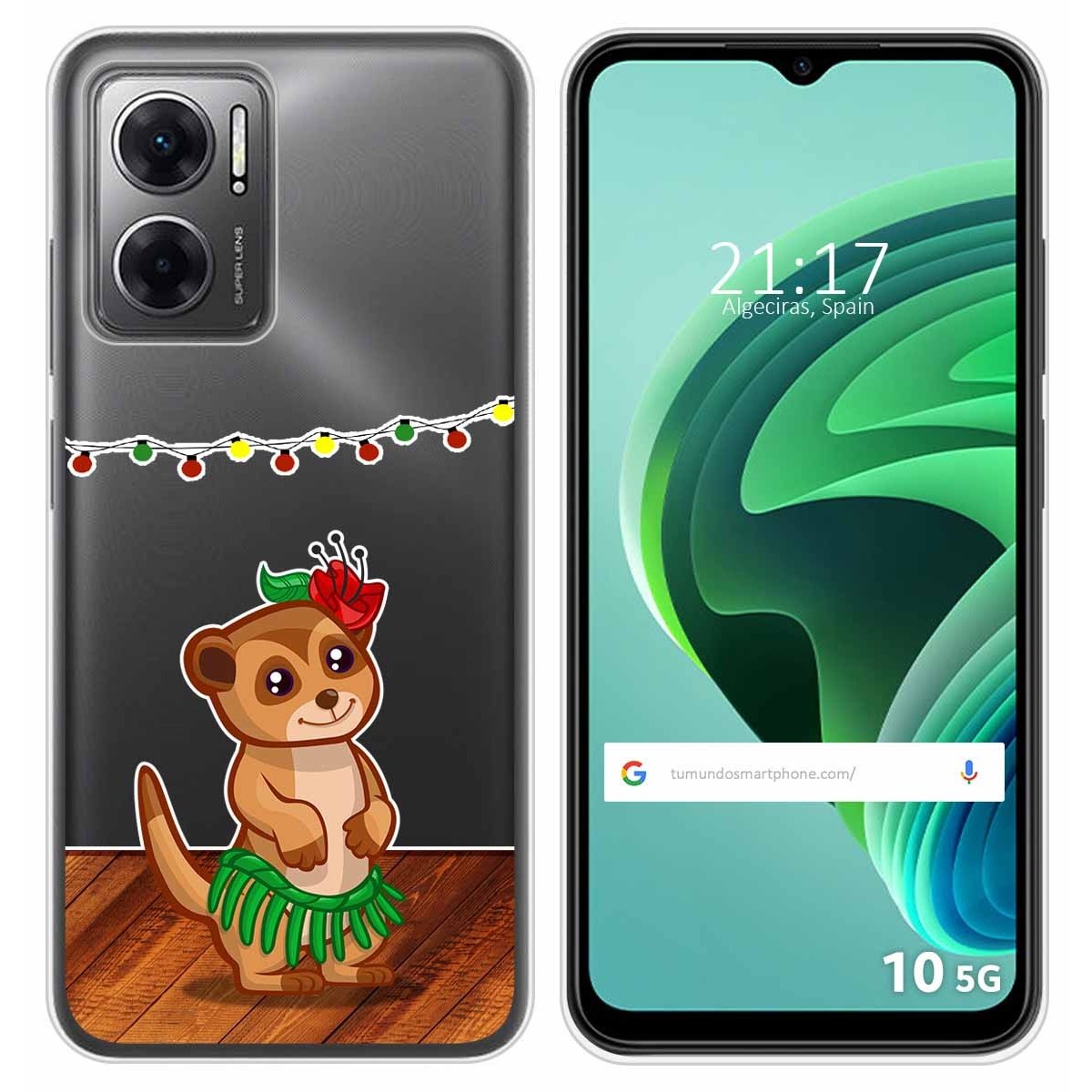 Funda Silicona Transparente para Xiaomi Redmi 10 5G diseño Suricata Dibujos