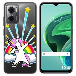 Funda Silicona Transparente para Xiaomi Redmi 10 5G diseño Unicornio Dibujos