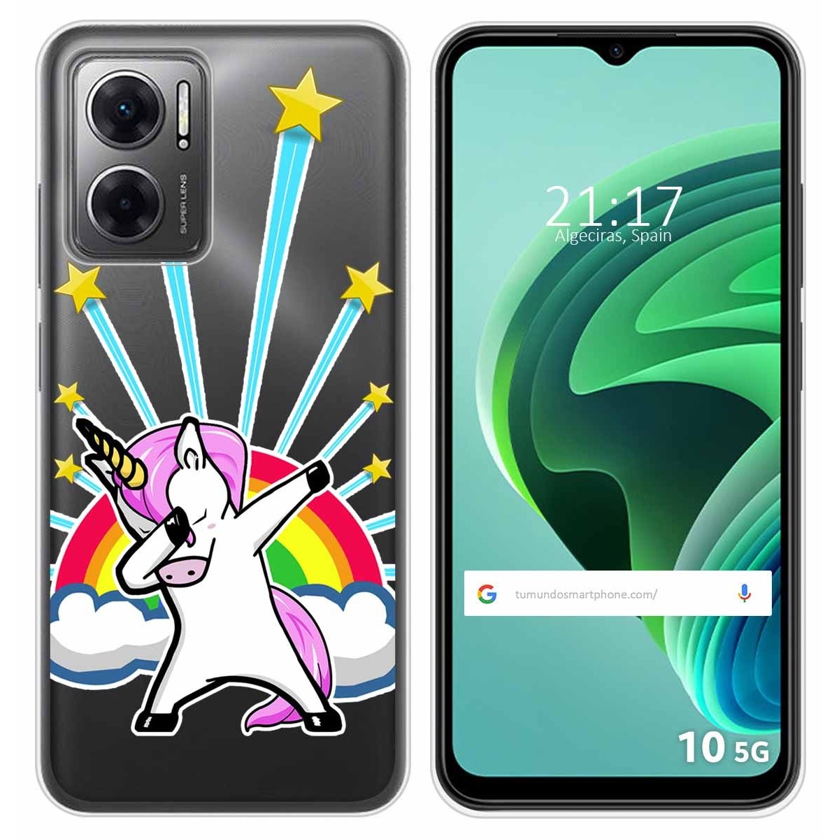 Funda Silicona Transparente para Xiaomi Redmi 10 5G diseño Unicornio Dibujos