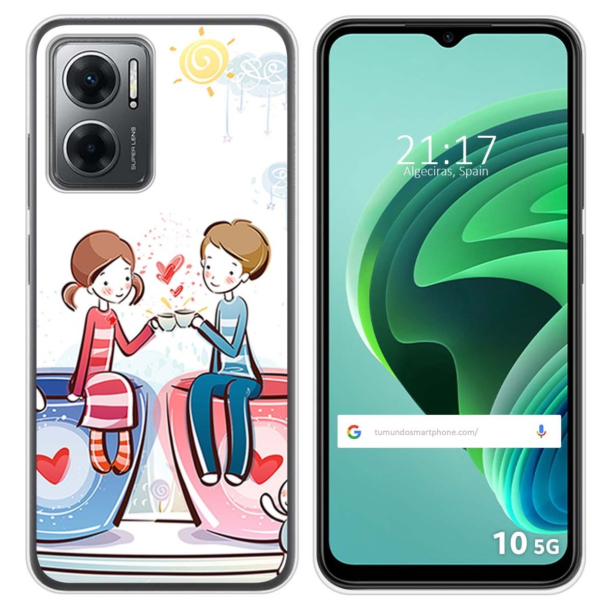 Funda Silicona para Xiaomi Redmi 10 5G diseño Café Dibujos