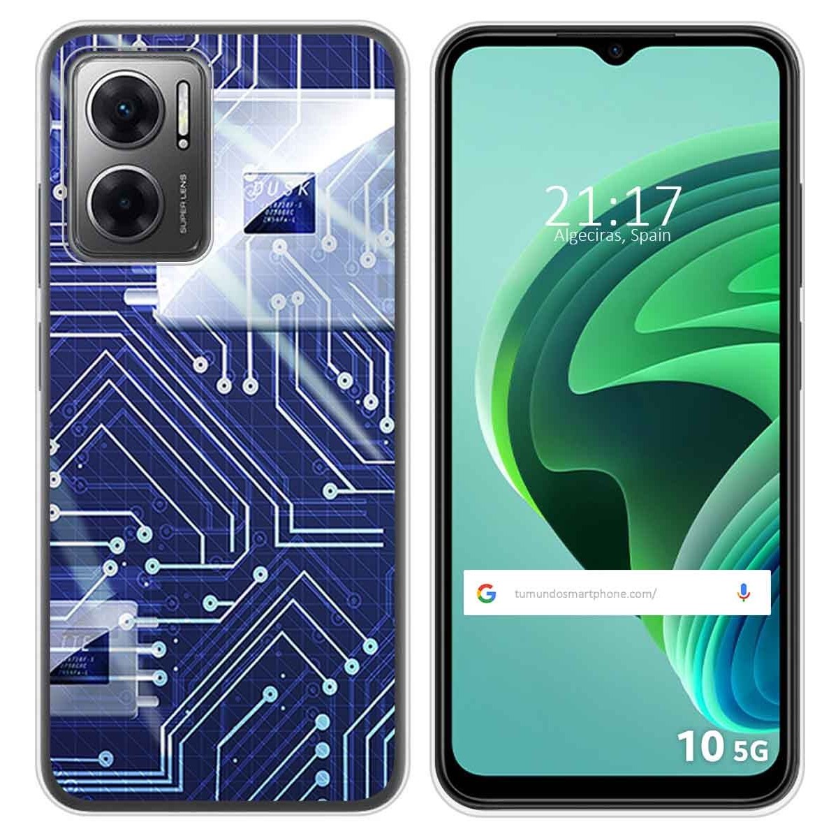 Funda Silicona para Xiaomi Redmi 10 5G diseño Circuito Dibujos