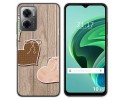 Funda Silicona para Xiaomi Redmi 10 5G diseño Corazones Madera Dibujos