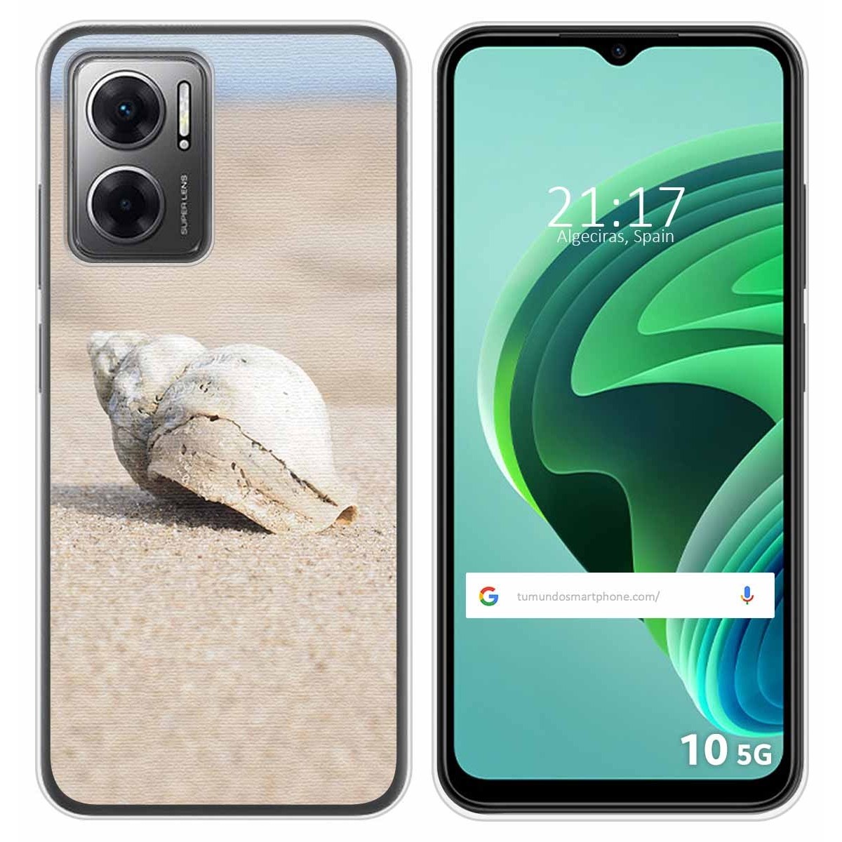 Funda Silicona para Xiaomi Redmi 10 5G diseño Concha Dibujos