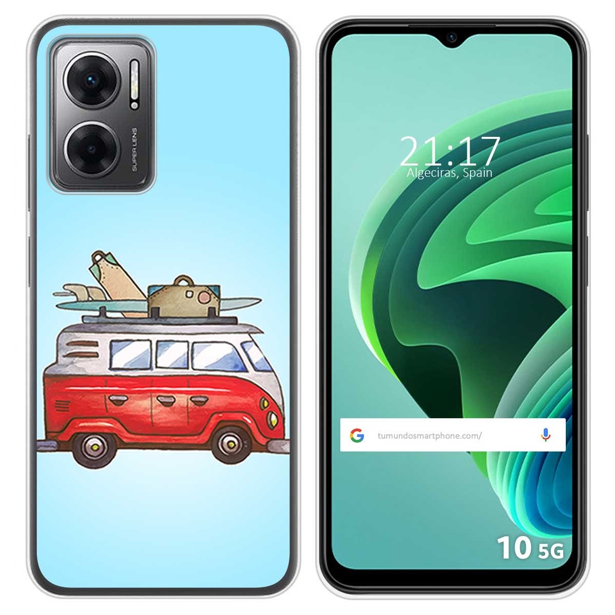 Funda Silicona para Xiaomi Redmi 10 5G diseño Furgoneta Dibujos