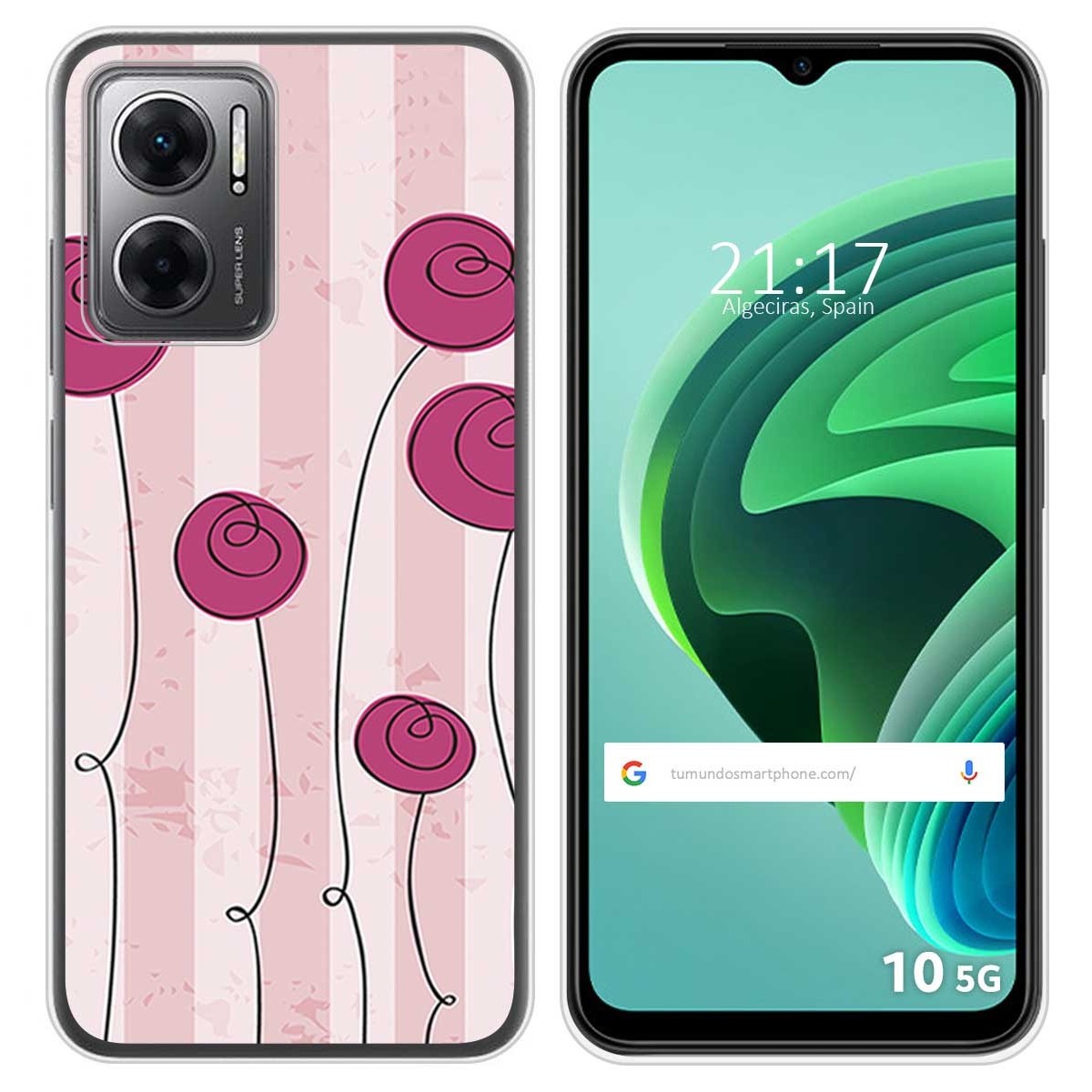 Funda Silicona para Xiaomi Redmi 10 5G diseño Flores Vintage Dibujos