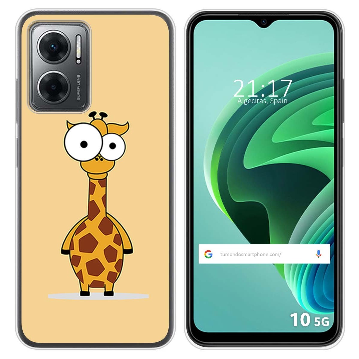 Funda Silicona para Xiaomi Redmi 10 5G diseño Jirafa Dibujos