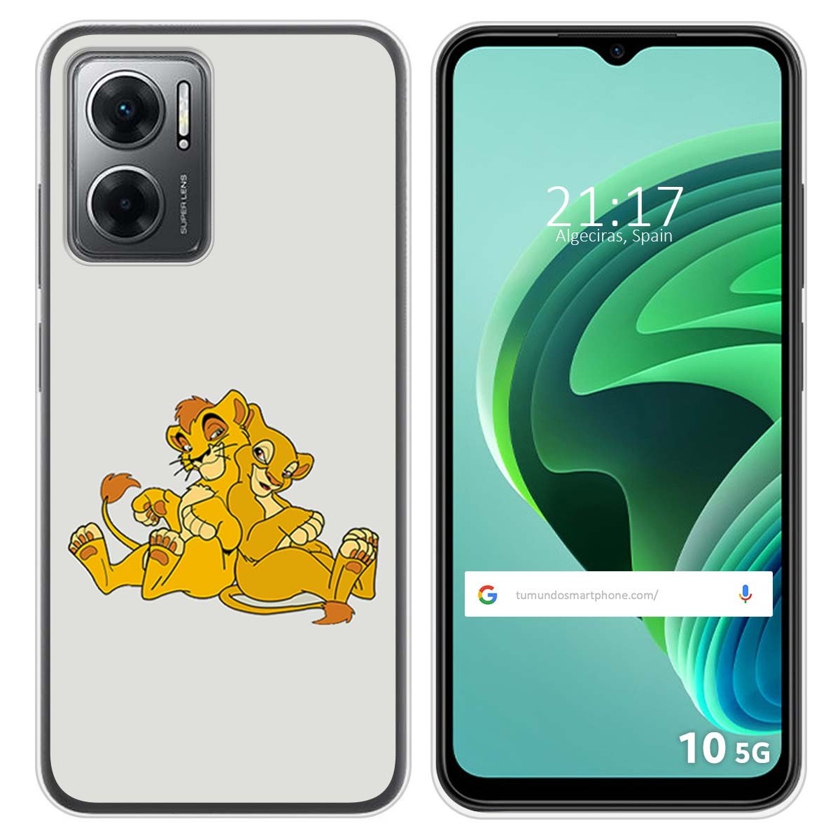 Funda Silicona para Xiaomi Redmi 10 5G diseño Leones Dibujos