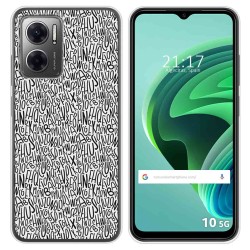 Funda Silicona para Xiaomi Redmi 10 5G diseño Letras Dibujos