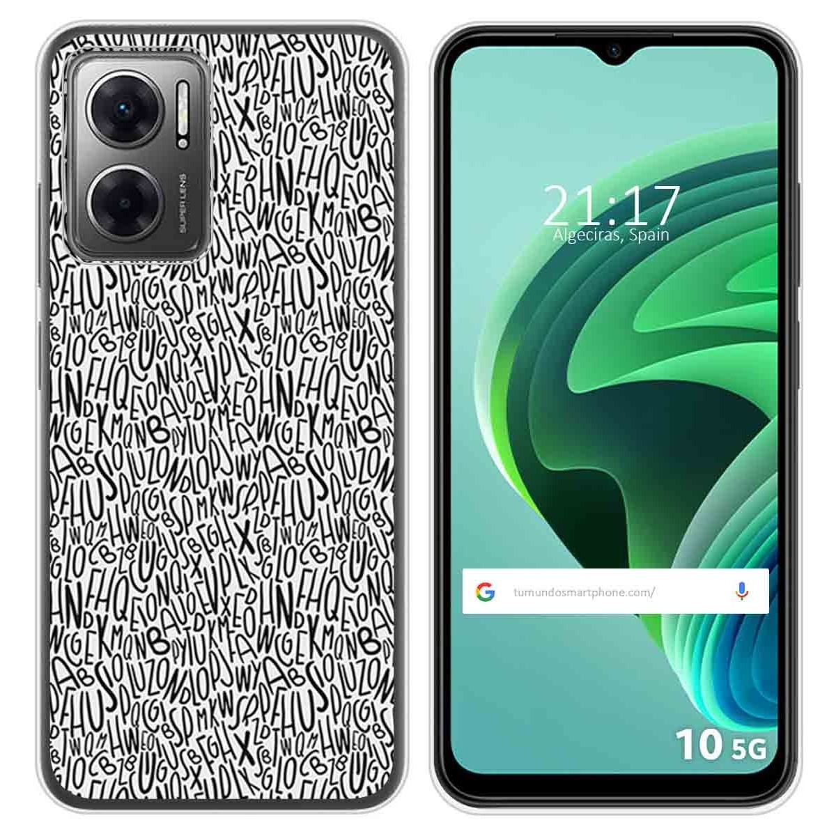 Funda Silicona para Xiaomi Redmi 10 5G diseño Letras Dibujos