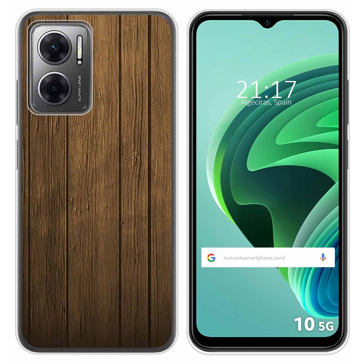 Funda Silicona para Xiaomi Redmi 10 5G diseño Madera Dibujos