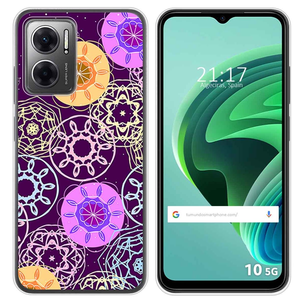 Funda Silicona para Xiaomi Redmi 10 5G diseño Radial Dibujos